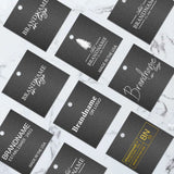 Shimmer Black Custom Hang Tag Square - 2" x 2" (100 pcs)