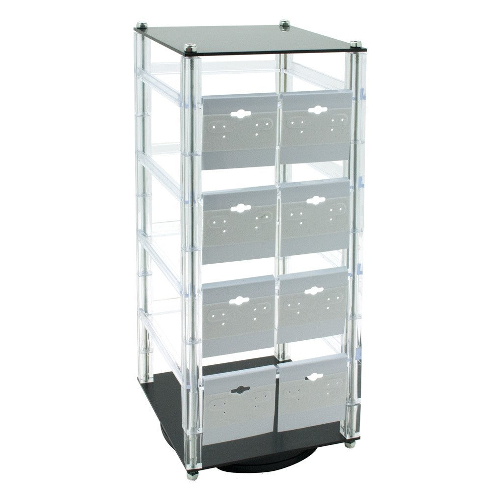 Rotating Jewelry Earring Card Display Holder, Holds 32 Cards