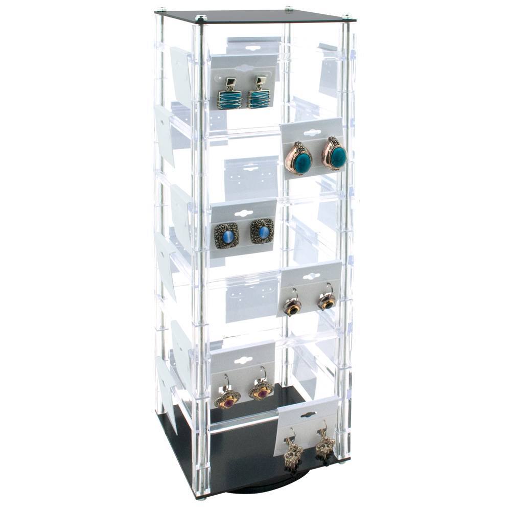 Rotating Jewelry Earring Card Display Holder, Holds 48 Cards
