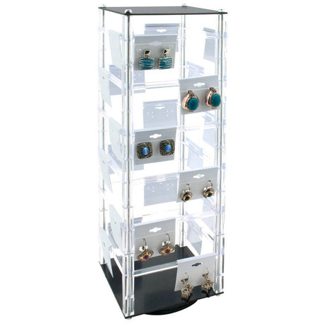 Rotating Jewelry Earring Card Display Holder, Holds 48 Cards