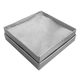 Silver Linen Pattern Paper Cotton Filled Jewelry Gift Boxes #33