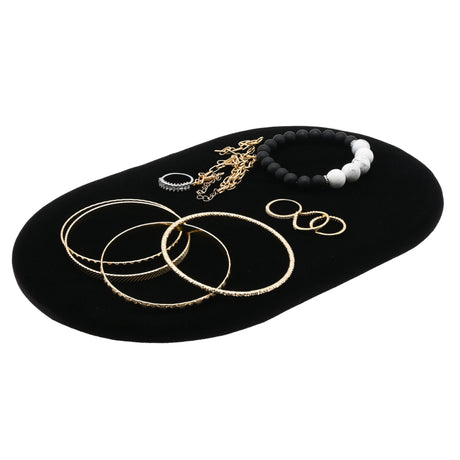 Black Velvet Oval Jewelry Presentation Display Pad, 7" x 11"