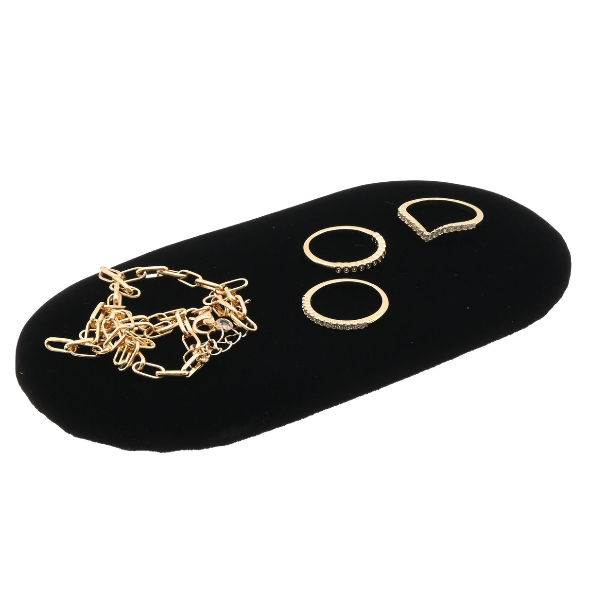 Black Velvet Oval Jewelry Presentation Display Pad, 3" x 6"
