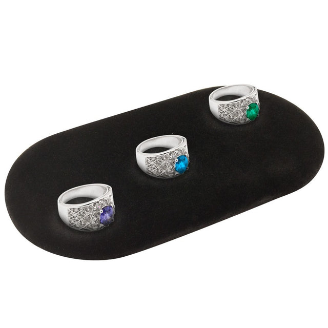 Black Velvet Oval Jewelry Presentation Display Pad, 3" x 6"
