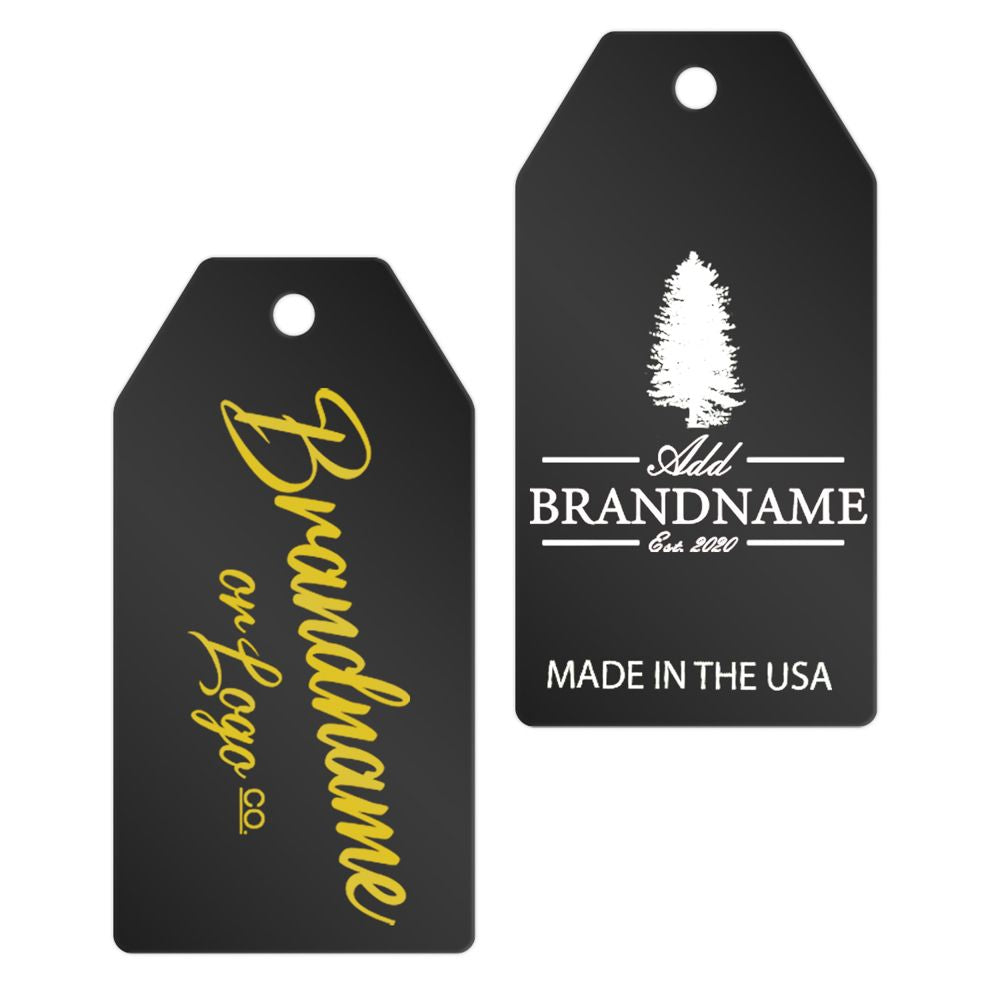 Matte Black Custom Hang Tag Square - 1-1/2" x 3-1/8" (100 pcs)
