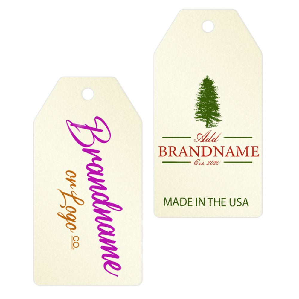 Shimmer White Gold Custom Hang Tag Square - 1-1/2" x 3-1/8" (100 pcs)