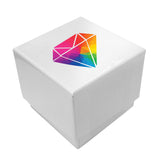 Glossy White Paper Jewelry Ring Boxes 