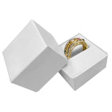 Glossy White Paper Jewelry Ring Boxes 
