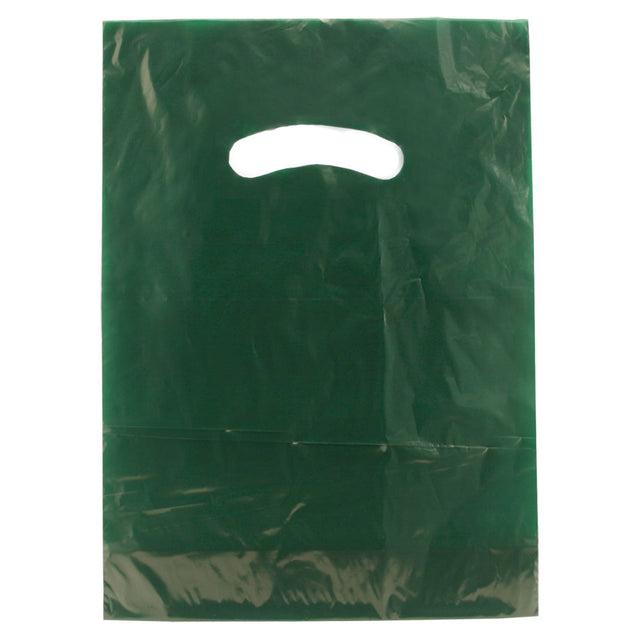Dark Green Gloss Die Cut Handle Bag 9" x 12" 1000pcs