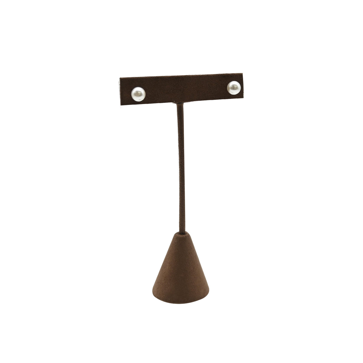 Brown Suede Earring T-Stand Display - 4-3/4" Tall