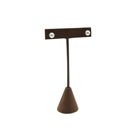 Brown Suede Earring T-Stand Display - 4-3/4" Tall