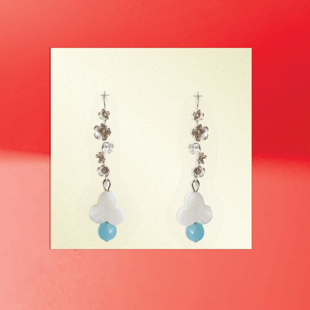 Shimmer White Gold Earring Card 3" x 3"