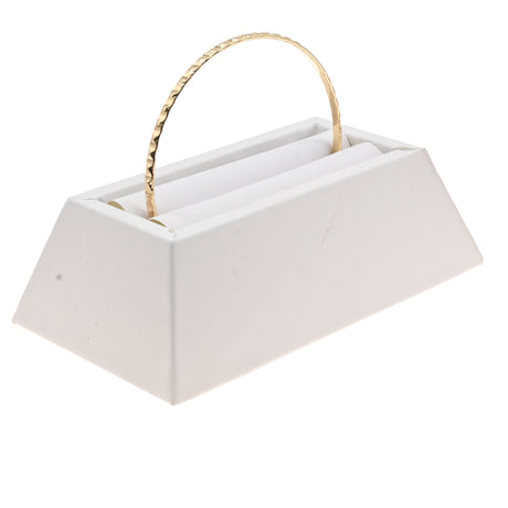 White Leatherette Single Stand Jewelry Bangle Display