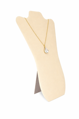 Beige Faux Suede Curved Necklace Easel - 14" Tall
