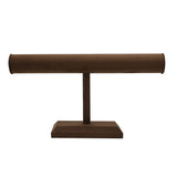 Brown Suede Jewelry Bracelet T-Bar Display - 12" Wide
