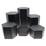Black Leatherette 6 Piece Hexagon Riser Set - 6 Different Heights
