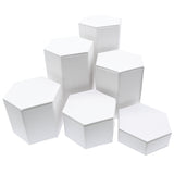 6 Piece White Leatherette Jewelry Display Set Riser Shelf
