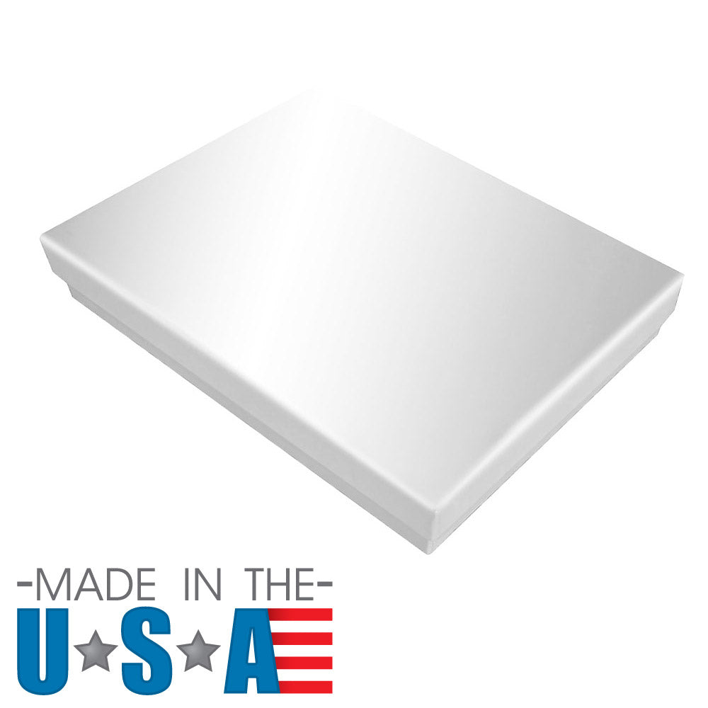Premium White Chrome Cotton Filled Jewelry Gift Boxes #53