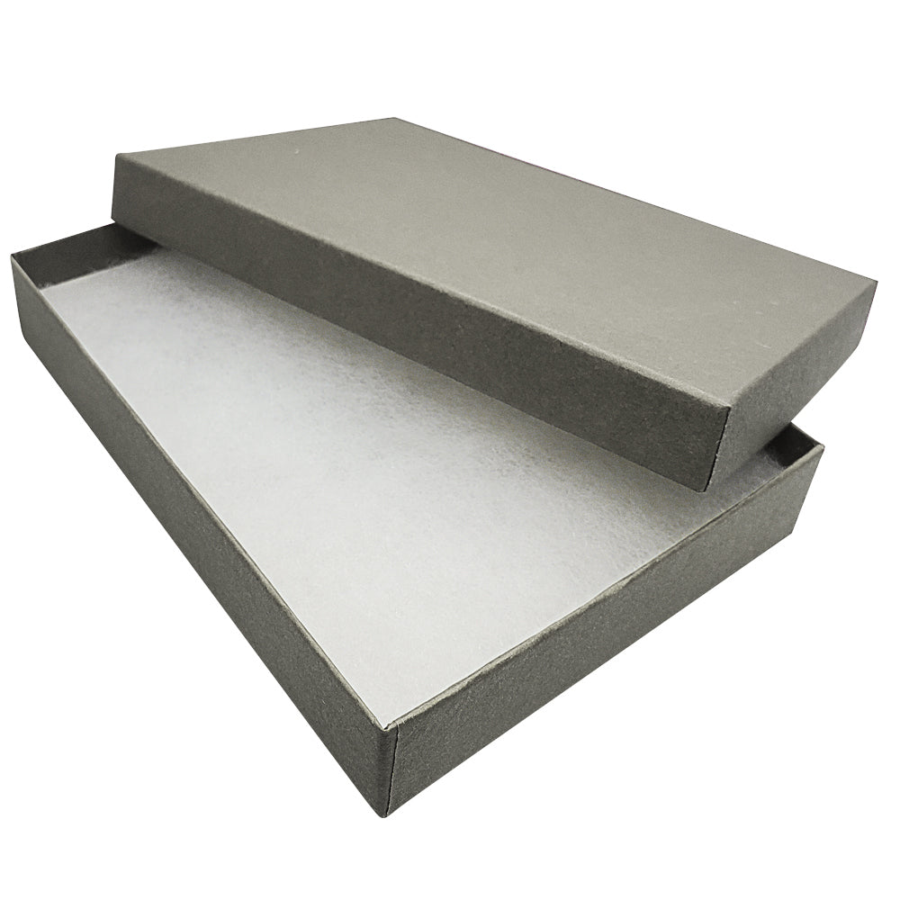 Premium Slate Grey Cotton Filled Jewelry Gift Boxes #53