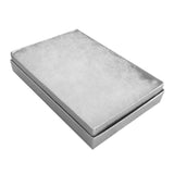 Silver Linen Pattern Paper Cotton Filled Jewelry Gift Boxes #53