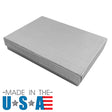 Silver Linen Pattern Paper Cotton Filled Jewelry Gift Boxes #53