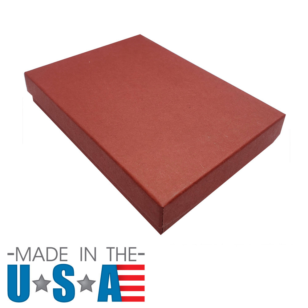 Premium Brick Red Cotton Filled Jewelry Gift Boxes #53