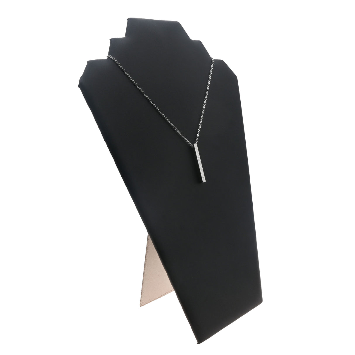 Black Leatherette Tiered Necklace Easel Display - 12.5" Tall