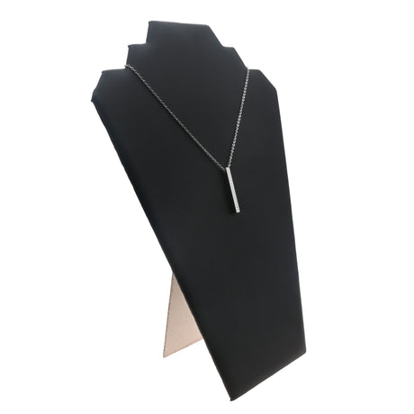 Black Leatherette Tiered Necklace Easel Display - 12.5" Tall