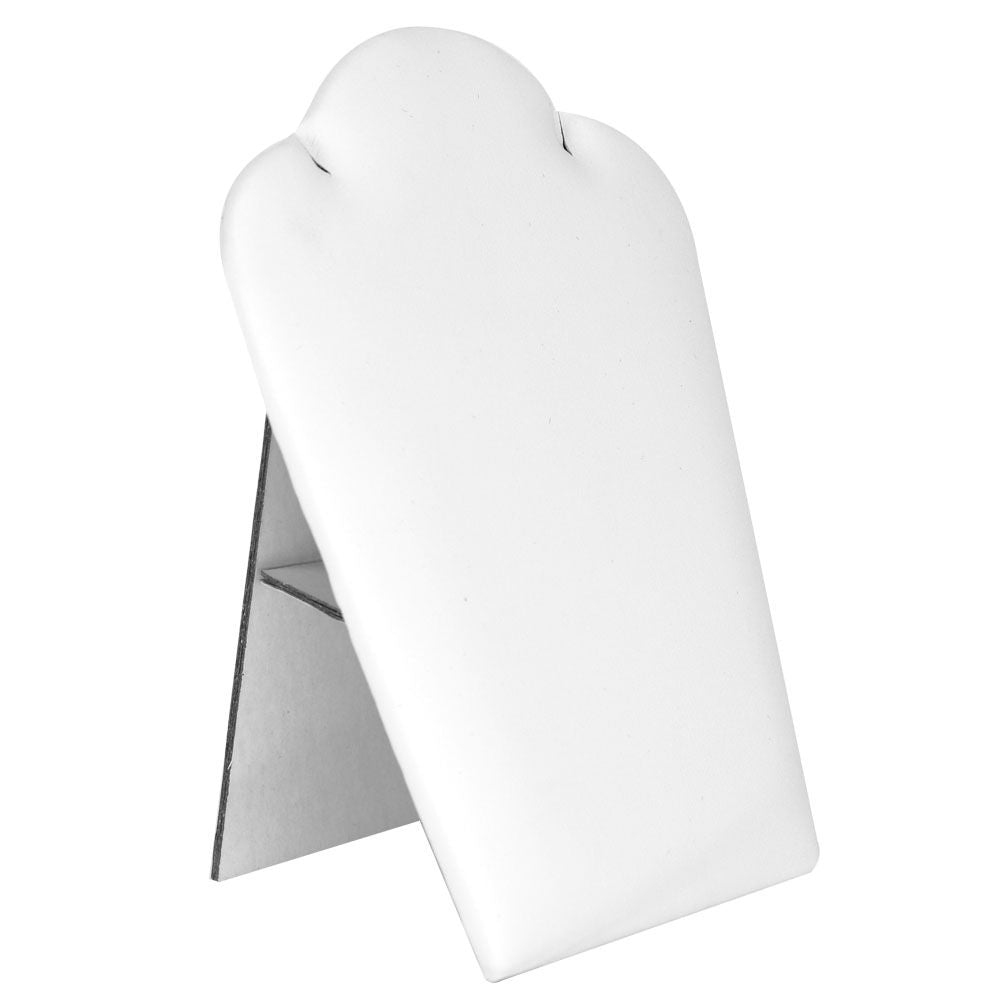 White Leatherette Jewelry Necklace Easel, 5-1/4" Tall
