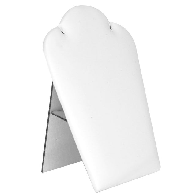 White Leatherette Jewelry Necklace Easel, 5-1/4" Tall