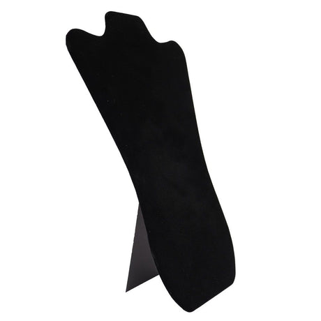 Black Velvet Curved Jewelry Necklace Easel, 14" Tall