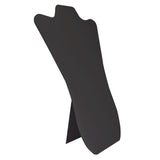 Black Leatherette Curved Jewelry Necklace Easel, 14" Tall