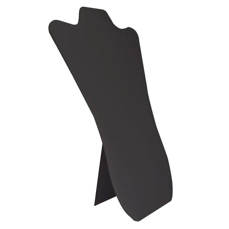 Black Leatherette Curved Jewelry Necklace Easel, 14" Tall