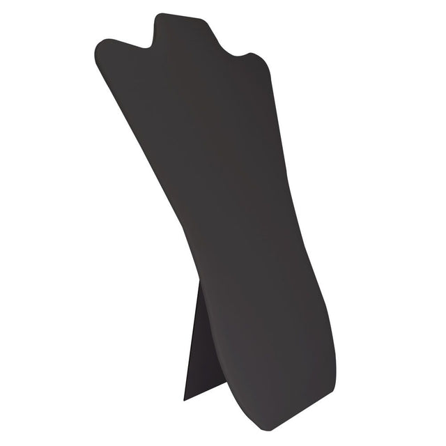 Black Leatherette Curved Jewelry Necklace Easel, 14" Tall