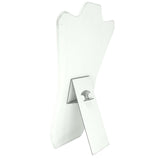 White Leatherette Curved Jewelry Necklace Display Easel, 14" Tall