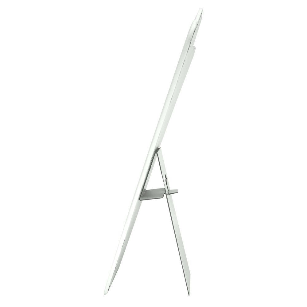 White Leatherette Curved Jewelry Necklace Display Easel, 14" Tall