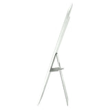 White Leatherette Curved Jewelry Necklace Display Easel, 14" Tall
