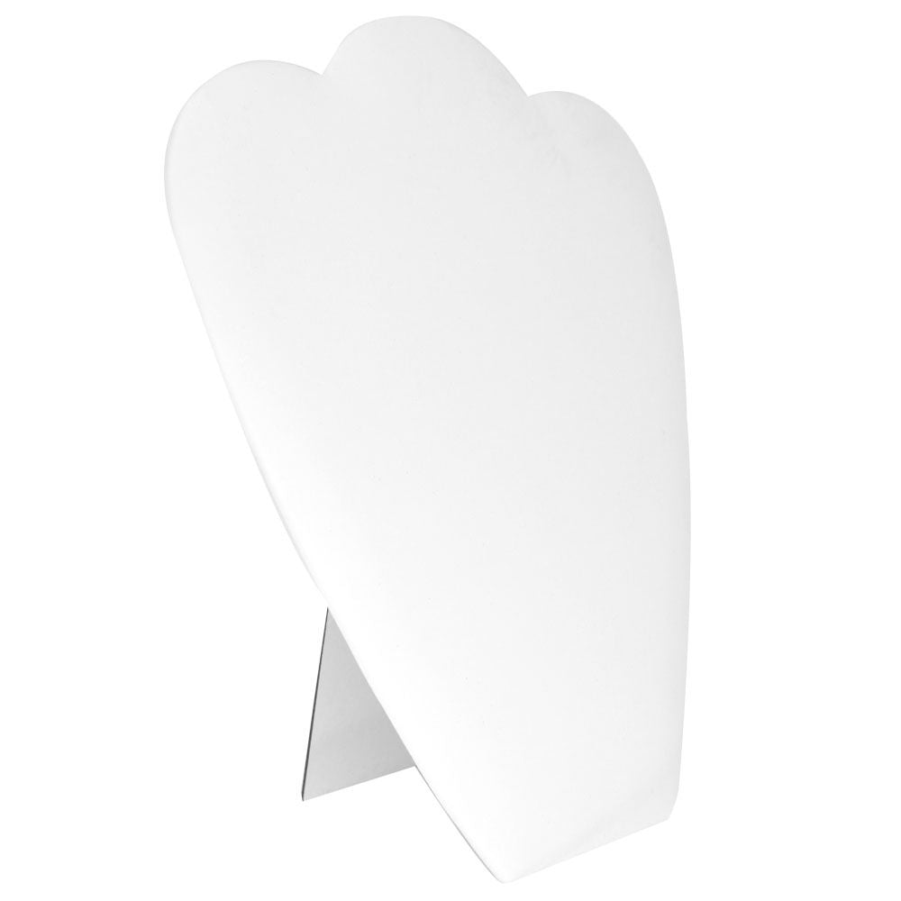 White Leatherette Jewelry Necklace Display Easel, 10-7/8" Tall