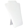 White Leatherette Jewelry Necklace Display Easel, 8" Tall