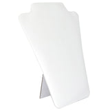 White Leatherette Jewelry Necklace Display Easel, 8" Tall