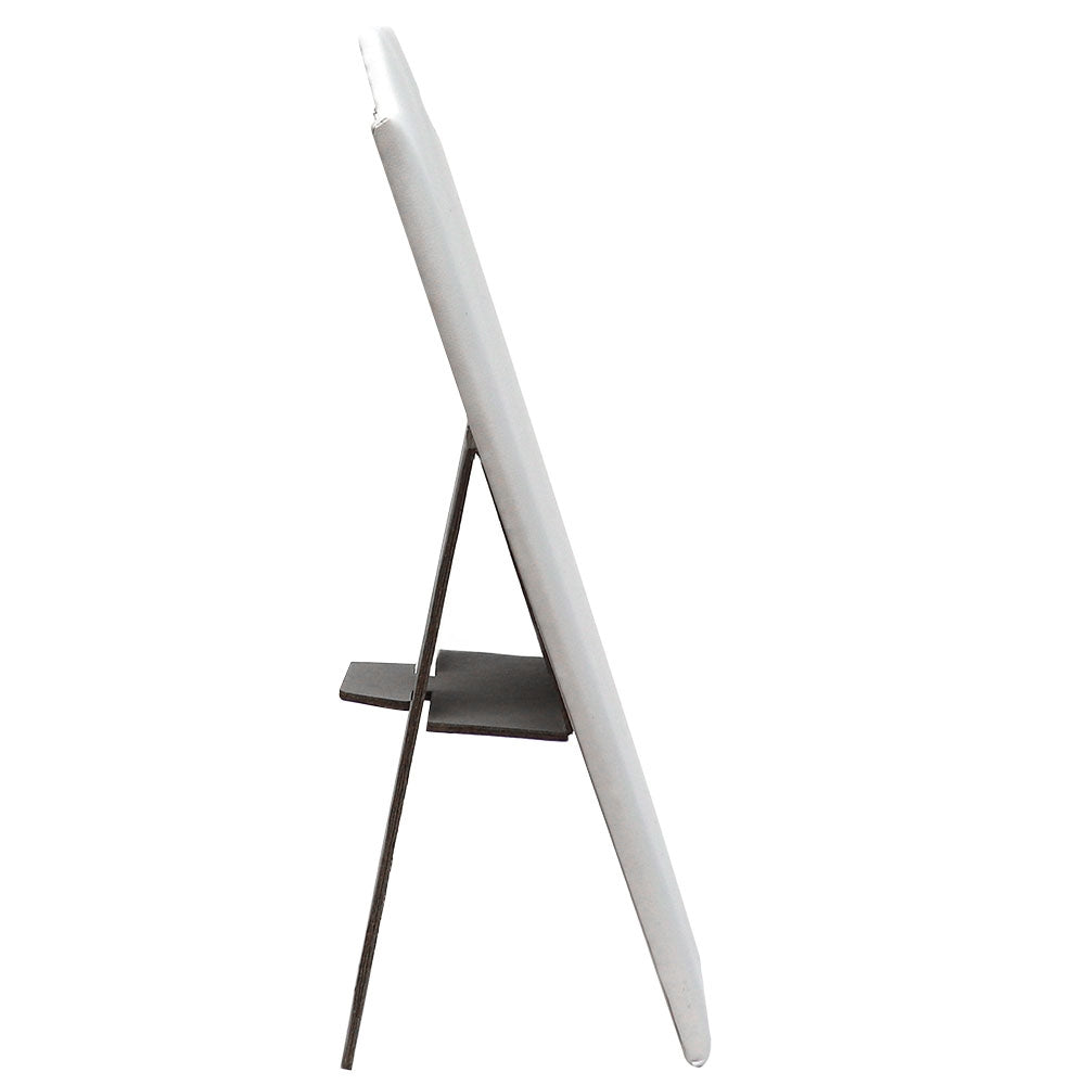 White Leatherette Jewelry Necklace Display Easel, 8-7/8" Tall