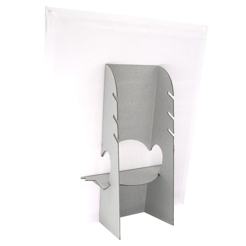 White Leatherette Jewelry Necklace or Chain Board 12 Hooks