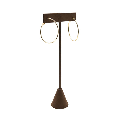 Brown Suede Earring T-Stand Display - 6-3/4" Tall