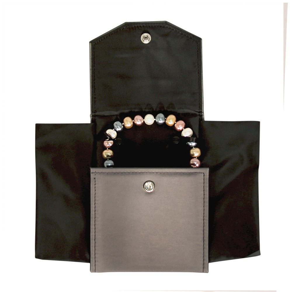 Steel Grey Leatherette Jewelry Necklace Pearl Presentation Folder