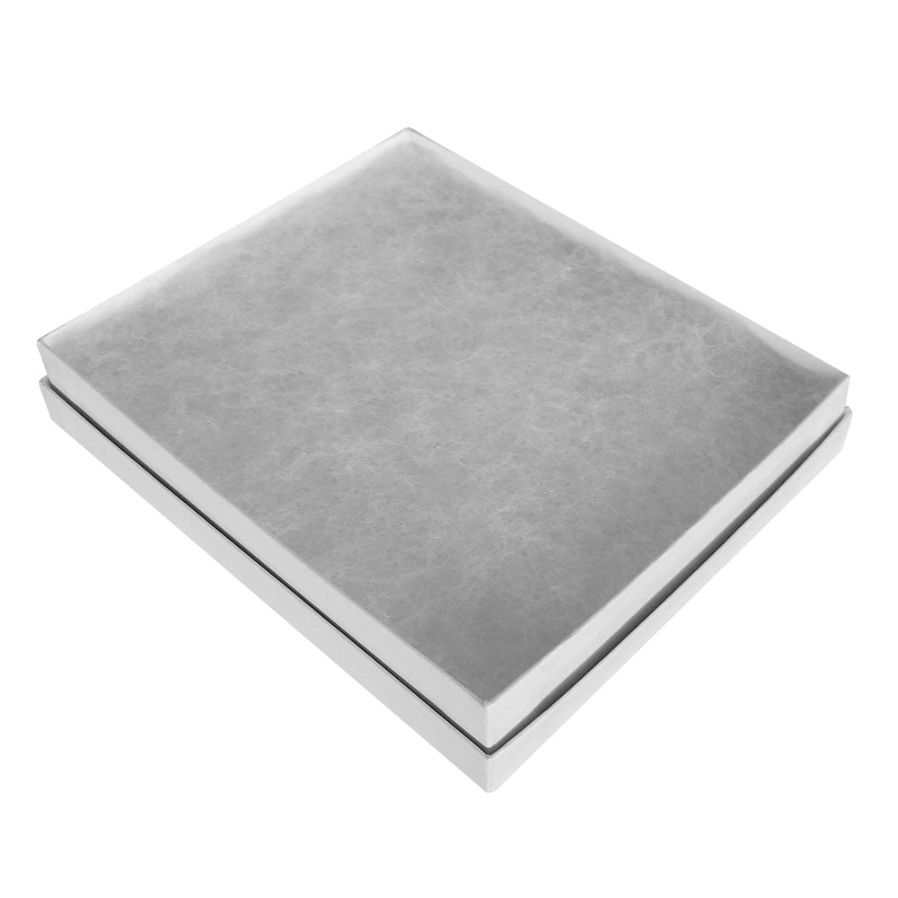 Premium White Chrome Cotton Filled Jewelry Gift Boxes #75