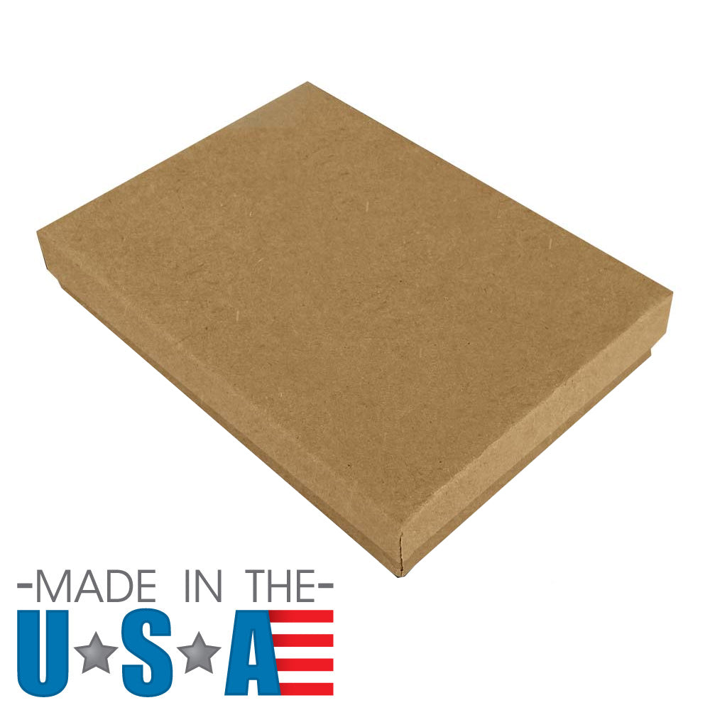 Premium Brown Kraft Cotton Filled Jewelry Necklace Gift Boxes #75