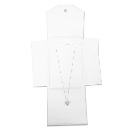 White Leatherette Jewelry Necklace Presentation Folder