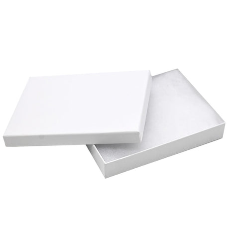 Flat White Cotton Filled Jewelry Gift Packaging Necklace Boxes #75