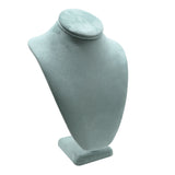 Blue Suede Jewelry Necklace Display Bust - 11" Tall