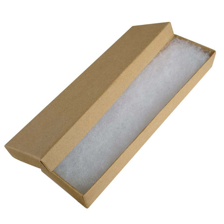 Premium Brown Kraft Paper Cotton Filled Jewelry Bracelet Gift Boxes #82